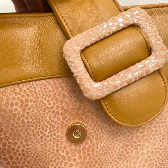 NWOT Leather & Snakeskin Shoulderbag perfect size - Picture 3 of 11